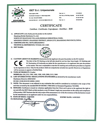 CE Certificate